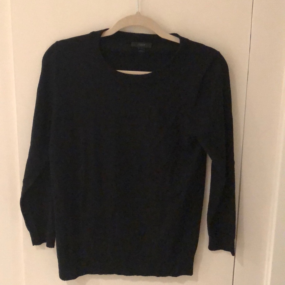 Black crew neck sweater, J Crew